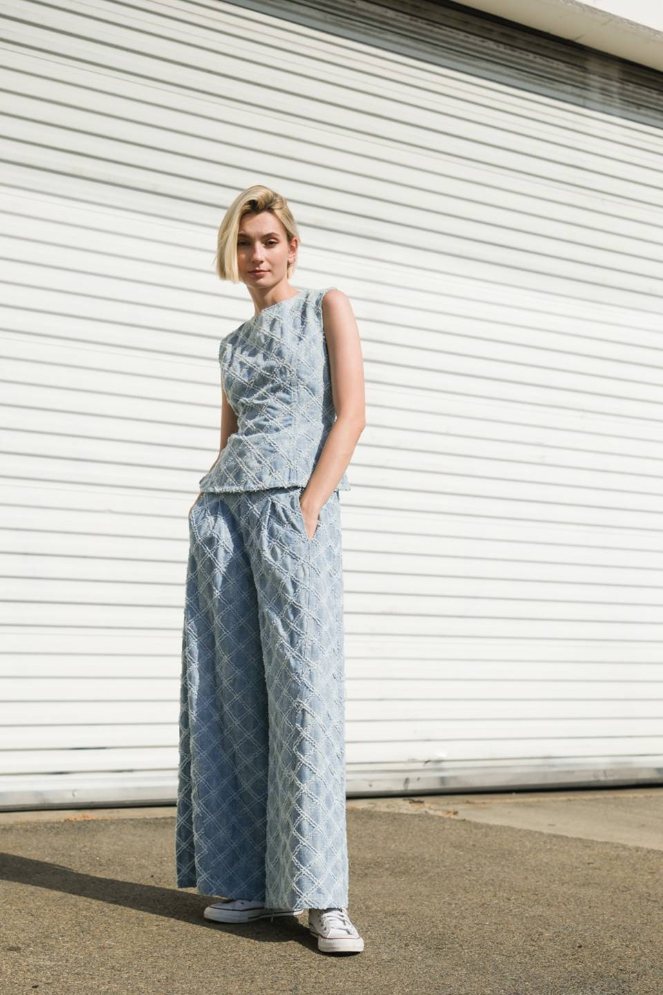 UNFOLDING CHAPTER DENIM TOP Flying Tomato